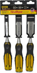 Stanley - 3 Piece Wood Chisel Set - 9" OAL, Sizes Included 1/2 to 1" - Benchmark Tooling