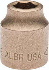 Ampco - 7/16", 1/2" Drive, Standard Hand Socket - 6 Points, 1-3/16" OAL, Aluminum Bronze - Benchmark Tooling