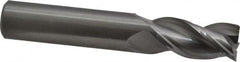 Kennametal - 1/2", 1" LOC, 1/2" Shank Diam, 3" OAL, 3 Flute, Solid Carbide Square End Mill - Single End, Uncoated, Spiral Flute, 37° Helix, Centercutting, Right Hand Cut, Right Hand Flute, Series AADE - Benchmark Tooling