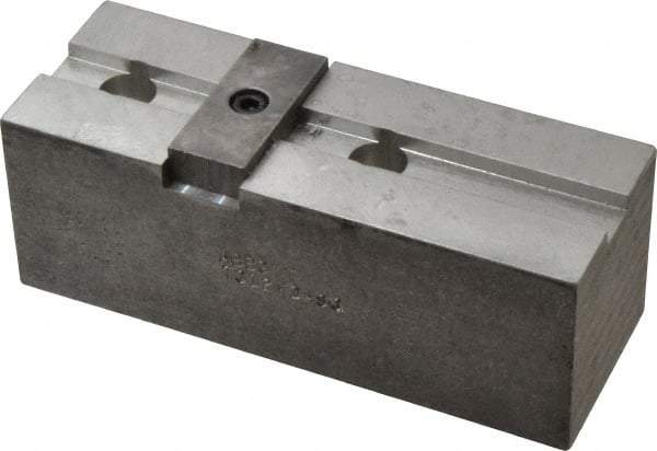 Abbott Workholding Products - 12" & Up Chuck Capacity, Tongue & Groove Attachment, Square Soft Lathe Chuck Jaw - 3 Jaws, Aluminum, 2-1/2" Btw Mount Hole Ctrs, 5-1/2" Long x 2" Wide x 2" High, 1/2" Groove, 1/2" Fastener - Benchmark Tooling