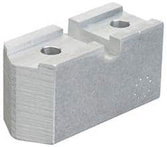 Abbott Workholding Products - 8" & Up Chuck Capacity, Serrated Attachment, Square Soft Lathe Chuck Jaw - 3 Jaws, Aluminum, 1-7/16" Btw Mount Hole Ctrs, 4" Long x 1-1/2" Wide x 2" High, 1/2" Groove, 3/8" Fastener - Benchmark Tooling