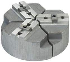 Abbott Workholding Products - 18" & Up Chuck Capacity, Tongue & Groove Attachment, Round Soft Lathe Chuck Jaw - 3 Jaws, Cast Aluminum, 3" Btw Mount Hole Ctrs, 24" Wide x 3" High, 1/2" Groove, 3/4" Fastener - Benchmark Tooling