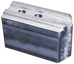 Abbott Workholding Products - 15" & Up Chuck Capacity, 3mm x 60° Serrated Attachment, Square Soft Lathe Chuck Jaw - 3 Jaws, Aluminum, 1.9685" Btw Mount Hole Ctrs, 6-1/2" Long x 2-1/2" Wide x 3" High, 0.8661" Groove, 0.7874" & 20mm Fastener - Benchmark Tooling