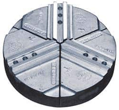 Abbott Workholding Products - 20" & Up Chuck Capacity, 3/32" x 90° Serrated Attachment, Round Soft Lathe Chuck Jaw - 3 Jaws, Cast Aluminum, 1-1/2" Btw Mount Hole Ctrs, 21" Wide x 4" High, 1.004" Groove, 0.7874" & 20mm Fastener - Benchmark Tooling