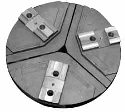 Abbott Workholding Products - 32" & Up Chuck Capacity, Tongue & Groove Attachment, Round Soft Lathe Chuck Jaw - 3 Jaws, Cast Aluminum, 3" Btw Mount Hole Ctrs, 32" Wide x 4" High, 7/8" & 7/8" Fastener - Benchmark Tooling