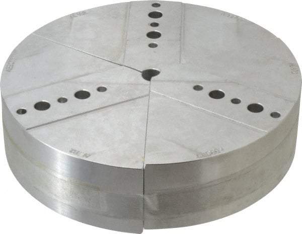 Abbott Workholding Products - 8" & Up Chuck Capacity, Northfield Attachment, Round Soft Lathe Chuck Jaw - 3 Jaws, Aluminum, 7.92" Wide x 2" High - Benchmark Tooling