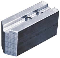 Abbott Workholding Products - 5" & Up Chuck Capacity, 1.5mm x 60° Serrated Attachment, Square Soft Lathe Chuck Jaw - 3 Jaws, Aluminum, 0.7087" Btw Mount Hole Ctrs, 2-1/2" Long x 1" Wide x 1-1/2" High, 0.3937" Groove, 0.315" & 8mm Fastener - Benchmark Tooling