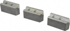 Abbott Workholding Products - 6" & Up Chuck Capacity, 1.5mm x 60° Serrated Attachment, Square Soft Lathe Chuck Jaw - 3 Jaws, Aluminum, 63/64" Btw Mount Hole Ctrs, 3" Long x 1-1/4" Wide x 1-1/2" High, 0.4331" Groove, 0.315" & 8mm Fastener - Benchmark Tooling