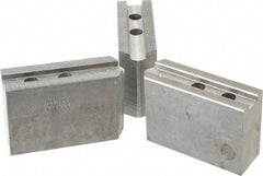 Abbott Workholding Products - 10" & Up Chuck Capacity, 1.5mm x 60° Serrated Attachment, Square Soft Lathe Chuck Jaw - 3 Jaws, Steel, 1.2598" Btw Mount Hole Ctrs, 4-1/2" Long x 1-1/2" Wide x 3" High, 0.6299" Groove, 0.4724" & 12mm Fastener - Benchmark Tooling