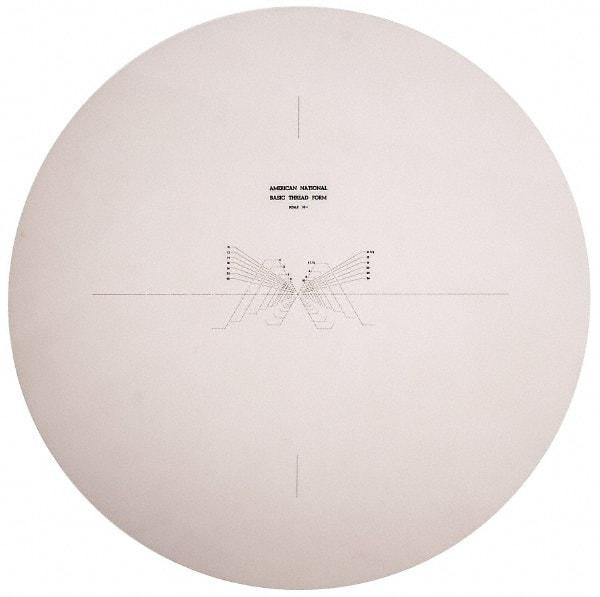 Made in USA - 14 Inch Diameter, Screw Thread, Mylar Optical Comparator Chart and Reticle - For Use with 10x Magnification - Benchmark Tooling