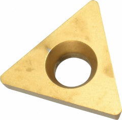 Interstate - TPGW322 Grade TCN55 Carbide Turning Insert - TiN Finish, 60° Triangle, 3/8" Inscr Circle, 1/8" Thick, 1/32" Corner Radius - Benchmark Tooling