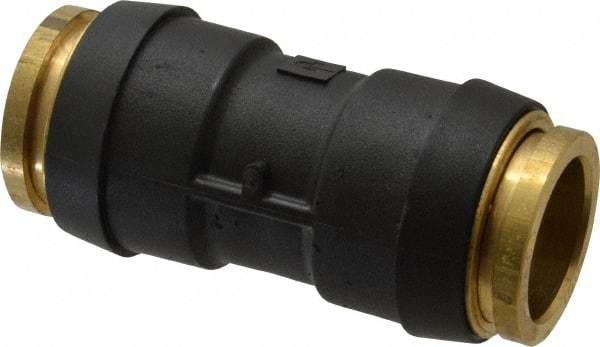Parker - 3/4" Tube OD, Composite Push-to-Connect Tube Union - Tube to Tube Connection, 250 Max psi, Buna-N O-Ring, -40 to 200°F Working Temp - Benchmark Tooling