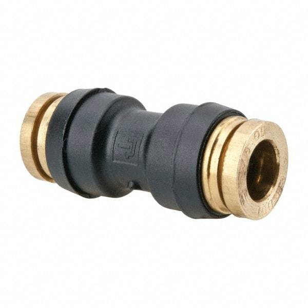 Parker - 3/8" Tube OD, Composite Push-to-Connect Tube Union - Tube to Tube Connection, 250 Max psi, Buna-N O-Ring, -40 to 200°F Working Temp - Benchmark Tooling