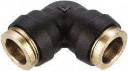 Parker - 3/8" Tube OD, Composite Push-to-Connect Tube Union Elbow - Tube to Tube Connection, 250 Max psi, Buna-N O-Ring, -40 to 200°F Working Temp - Benchmark Tooling