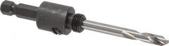 Starrett - 9/16 to 1-3/16" Tool Diam Compatibility, Straight Shank, Stainless Steel Integral Pilot Drill, Hole Cutting Tool Arbor - 3/8" Min Chuck, Hex Shank Cross Section, Threaded Shank Attachment, For SH, DH, CT & D Hole Saws - Benchmark Tooling
