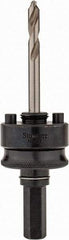 Starrett - 1-1/4 to 8-9/32" Tool Diam Compatibility, Straight Shank, Stainless Steel Integral Pilot Drill, Hole Cutting Tool Arbor - 1/2" Min Chuck, Hex Shank Cross Section, Threaded Shank Attachment, For SH, DH, CT & D Hole Saws - Benchmark Tooling