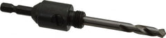 Starrett - 9/16 to 1-3/16" Tool Diam Compatibility, Straight Shank, Stainless Steel Integral Pilot Drill, Hole Cutting Tool Arbor - 1/4" Min Chuck, Hex Shank Cross Section, Threaded Shank Attachment, For SH, DH, CT & D Hole Saws - Benchmark Tooling
