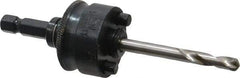 Starrett - 1-1/4 to 8-9/32" Tool Diam Compatibility, Straight Shank, Stainless Steel Integral Pilot Drill, Hole Cutting Tool Arbor - 3/8" Min Chuck, Hex Shank Cross Section, Threaded Shank Attachment, For SH, DH, CT & D Hole Saws - Benchmark Tooling