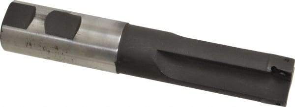 Cutting Tool Technologies - 1" Cut Diam, 0.38" Max Depth of Cut, 1" Shank Diam, 5.51" OAL, Indexable Square Shoulder End Mill - APKT 1003... Inserts, Weldon Shank, 90° Lead Angle - Benchmark Tooling