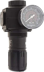 Norgren - 1/2 NPT Port, 220 CFM, Zinc Standard Regulator - 5 to 150 psi Range, 300 Max psi Supply Pressure, 1/4" Gauge Port Thread, 3.15" Wide x 6.67" High - Benchmark Tooling