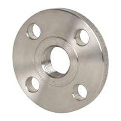 Value Collection - 1" Pipe, 4-1/4" OD, Stainless Steel, Threaded Pipe Flange - 3-1/8" Across Bolt Hole Centers, 5/8" Bolt Hole, 150 psi, Grades 304 & 304L - Benchmark Tooling
