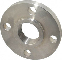 Value Collection - 1-1/2" Pipe, 5" OD, Stainless Steel, Threaded Pipe Flange - 3-7/8" Across Bolt Hole Centers, 5/8" Bolt Hole, 150 psi, Grades 304 & 304L - Benchmark Tooling