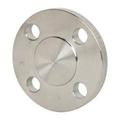 Merit Brass - 1" Pipe, 4-1/4" OD, Stainless Steel, Blind Pipe Flange - 3-1/8" Across Bolt Hole Centers, 5/8" Bolt Hole, 150 psi, Grades 304 & 304L - Benchmark Tooling
