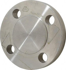 Merit Brass - 1-1/4" Pipe, 4-5/8" OD, Stainless Steel, Blind Pipe Flange - 3-1/2" Across Bolt Hole Centers, 5/8" Bolt Hole, 150 psi, Grades 304 & 304L - Benchmark Tooling