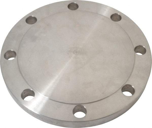 Value Collection - 6" Pipe, 11" OD, Stainless Steel, Blind Pipe Flange - 9-1/2" Across Bolt Hole Centers, 7/8" Bolt Hole, 150 psi, Grades 304 & 304L - Benchmark Tooling