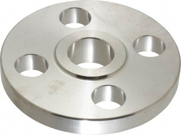 Merit Brass - 1/2" Pipe, 3-1/2" OD, Stainless Steel, Slip On Pipe Flange - 2-3/8" Across Bolt Hole Centers, 5/8" Bolt Hole, 150 psi, Grades 304 & 304L - Benchmark Tooling