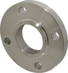 Merit Brass - 2-1/2" Pipe, 7" OD, Stainless Steel, Slip On Pipe Flange - 5-1/2" Across Bolt Hole Centers, 3/4" Bolt Hole, 150 psi, Grades 304 & 304L - Benchmark Tooling