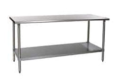 Eagle MHC - 96 Wide x 30" Deep x 34-1/2" High, Stainless Steel Work Table - Rolled Edge, Fixed Legs - Benchmark Tooling