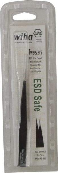 Wiha - 5-1/8" OAL AA-SA ESD Safe Tweezers - Universal Fine Point - Benchmark Tooling