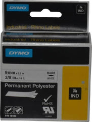 Rhino - 216" Long, White Permanent Polyester Tape Permanent Polyester Tape - For DYMO Brand Labeling Equipment Designed for "D1" Tapes (Check Width Compatibility) - Benchmark Tooling