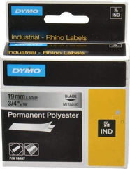 Rhino - 216" Long, Metallized Silver Polyester Metallized Tape - For DYMO Brand Labeling Equipment Designed for "D1" Tapes (Check Width Compatibility) - Benchmark Tooling