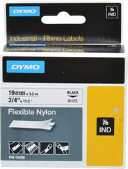 Rhino - 138" Long, White Nylon Flexible Tape - For DYMO Brand Labeling Equipment Designed for "D1" Tapes (Check Width Compatibility) - Benchmark Tooling