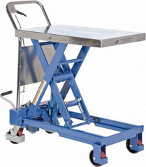 Vestil - 750 Lb Capacity Manual Scissor Elevating Cart - 15-1/2" to 35-1/2" Lift Height, 32" Platform Length x 19-3/4" Platform Width - Benchmark Tooling