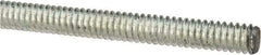 Made in USA - 1/4-20 UNC (Coarse), 2' Long, Low Carbon Steel Threaded Rod - Zinc-Plated Finish, Right Hand Thread - Benchmark Tooling