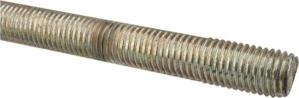 Made in USA - 3/4-10 UNC (Coarse), 2' Long, Low Carbon Steel Threaded Rod - Zinc-Plated Finish, Right Hand Thread - Benchmark Tooling