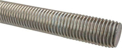 Made in USA - 1-8 UNC (Coarse), 2' Long, Low Carbon Steel Threaded Rod - Zinc-Plated Finish, Right Hand Thread - Benchmark Tooling