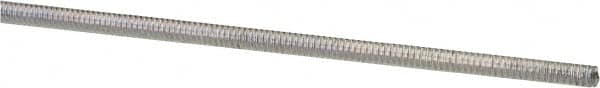 Made in USA - #4-40 UNC (Coarse), 3' Long, Low Carbon Steel Threaded Rod - Zinc-Plated Finish, Right Hand Thread - Benchmark Tooling