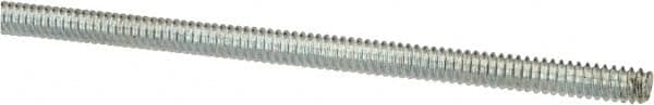 Value Collection - #6-32 UNC (Coarse), 3' Long, Low Carbon Steel Threaded Rod - Zinc-Plated Finish, Right Hand Thread - Benchmark Tooling