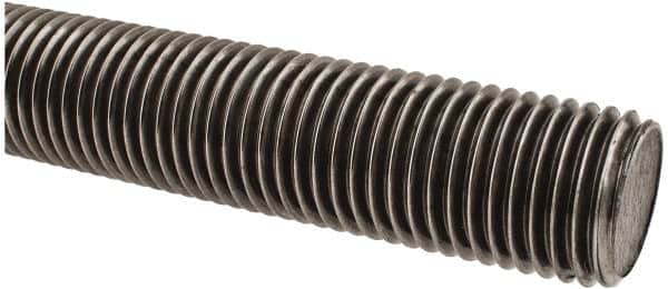 Made in USA - 1-1/4-7 UNC (Coarse), 2' Long, Low Carbon Steel Threaded Rod - Oil Finish Finish, Right Hand Thread - Benchmark Tooling