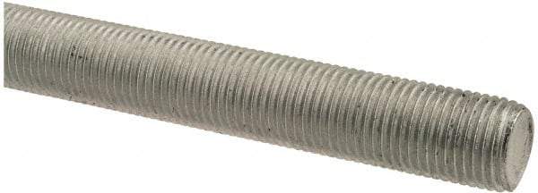 Made in USA - 1/2-20 UNF (Fine), 2' Long, Low Carbon Steel Threaded Rod - Zinc-Plated Finish, Right Hand Thread - Benchmark Tooling