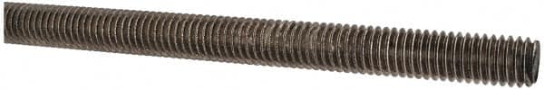 Made in USA - 7/16-14 UNC (Coarse), 3' Long, Stainless Steel Threaded Rod - Right Hand Thread - Benchmark Tooling