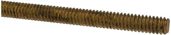 Made in USA - 1/4-20 UNC (Coarse), 2' Long, Brass Threaded Rod - Right Hand Thread - Benchmark Tooling