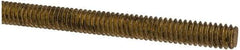 Made in USA - 1/4-20 UNC (Coarse), 2' Long, Brass Threaded Rod - Right Hand Thread - Benchmark Tooling