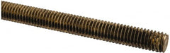 Made in USA - 3/8-16 UNC (Coarse), 2' Long, Brass Threaded Rod - Right Hand Thread - Benchmark Tooling