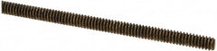 Made in USA - #4-40 UNC (Coarse), 3' Long, Brass Threaded Rod - Right Hand Thread - Benchmark Tooling