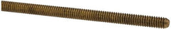 Made in USA - #8-32 UNC (Coarse), 3' Long, Brass Threaded Rod - Right Hand Thread - Benchmark Tooling